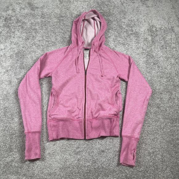 Patagonia Hoodie Womens Medium Cloud Stack Hoody Zip Up Ribbing Cotton Pink - Picture 1 of 12
